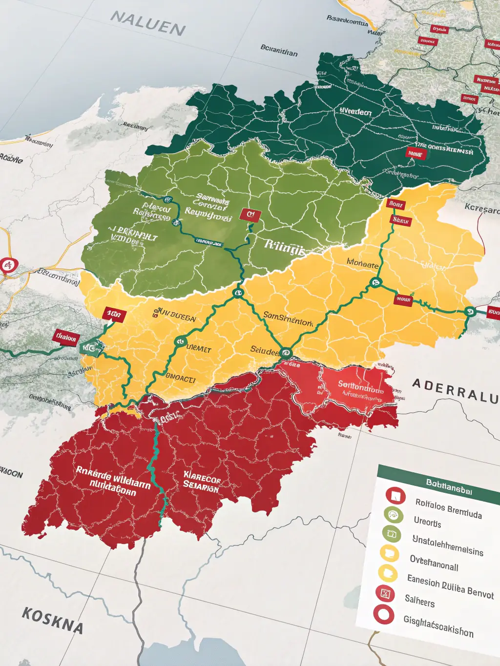 A map of Germany highlighting the major toll road routes, with different colors indicating different toll operators. The map should be clear and easy to read.